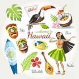 Raccolta di vettore delle Hawai royalty illustrazione gratis Raccolta di vettore delle Hawai royalty illustrazione gratis