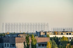 radar antenna visible on the horizon stock photo radar antenna visible on the horizon stock photo