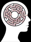 Radial Maze Circular Brain Puzzle in a Head royalty free illustration Radial Maze Circular Brain Puzzle in a Head royalty free illustration
