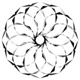 Radial, спирально геометрический декоративный элемент - абстрактное monochr Стоковая Фотография RF Radial, спирально геометрический декоративный элемент - абстрактное monochr Стоковая Фотография RF