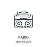radio icon vector from audio and video collection. Thin line radio outline icon vector illustration vector illustration radio icon vector from audio and video collection. Thin line radio outline icon vector illustration vector illustration
