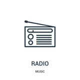 radio icon vector from music collection. Thin line radio outline icon vector illustration royalty free illustration radio icon vector from music collection. Thin line radio outline icon vector illustration royalty free illustration