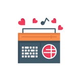 Radio, musica, FM, altoparlante, icona piana di colore di canzoni Modello dell'insegna dell'icona di vettore illustrazione di stock Radio, musica, FM, altoparlante, icona piana di colore di canzoni Modello dell'insegna dell'icona di vettore illustrazione di stock