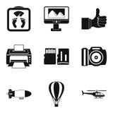 Radio positioning icons set, simple style royalty free illustration Radio positioning icons set, simple style royalty free illustration