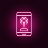 radio wave in the phone icon. Elements of Drones in neon style icons. Simple icon for websites, web design, mobile app, info royalty free illustration radio wave in the phone icon. Elements of Drones in neon style icons. Simple icon for websites, web design, mobile app, info royalty free illustration