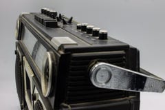 The radios were very large, containing two speakers and a cassette player. royalty free stock image The radios were very large, containing two speakers and a cassette player. royalty free stock image