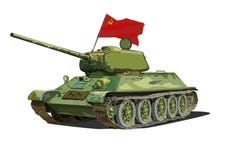 Radziecki T-34 zbiornik, odosobniony wektorowy wizerunek ilustracji Radziecki T-34 zbiornik, odosobniony wektorowy wizerunek ilustracji