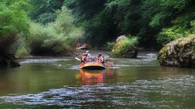 Rafting in a wild gorge