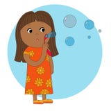 Ragazza con le bolle illustrazione vettoriale Ragazza con le bolle illustrazione vettoriale