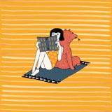Ragazza ed orso disegnati a mano illustrazione di stock Ragazza ed orso disegnati a mano illustrazione di stock