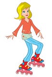 Ragazza fredda sulle lamierine del rullo illustrazione di stock Ragazza fredda sulle lamierine del rullo illustrazione di stock