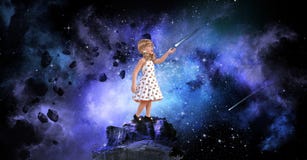 Ragazza, grandi sogni illustrazione vettoriale Ragazza, grandi sogni illustrazione vettoriale