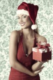 Ragazza sexy con il regalo di natale fotografia stock libera da diritti Ragazza sexy con il regalo di natale fotografia stock libera da diritti