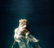 Ragazza subacquea nella piscina fotografie stock Ragazza subacquea nella piscina fotografie stock