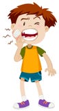 Ragazzino che ha mal di denti illustrazione vettoriale Ragazzino che ha mal di denti illustrazione vettoriale