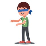 Ragazzo con i suoi occhi bendato gli occhi illustrazione vettoriale Ragazzo con i suoi occhi bendato gli occhi illustrazione vettoriale