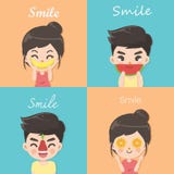 Ragazzo e ragazza con stile della frutta illustrazione di stock Ragazzo e ragazza con stile della frutta illustrazione di stock