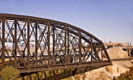 Railroad Bridge Over The Colorado River Royalty Free Stock Photo