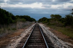 Railroad line into the storm royalty free stock images Railroad line into the storm royalty free stock images