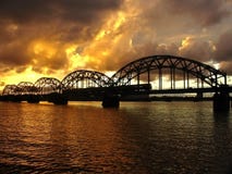 Railway bridge. Royalty Free Stock Photos Railway bridge. Royalty Free Stock Photos