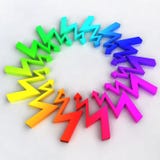 Rainbow Arrows Zigzag Circle Composition Royalty Free Stock Photography
