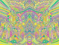 Rainbow psychedelic colorful symmetrical pattern. Fantasy abstract decorative texture with doodle maze of ornaments. Vector hand vector illustration Rainbow psychedelic colorful symmetrical pattern. Fantasy abstract decorative texture with doodle maze of ornaments. Vector hand vector illustration