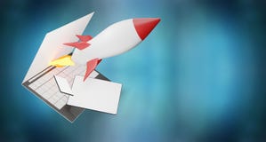 Rakietowy początku ekranu komputerowego telefonu pastylki komputer 3d-illustration royalty ilustracja Rakietowy początku ekranu komputerowego telefonu pastylki komputer 3d-illustration royalty ilustracja
