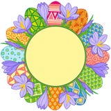 Ram för vårblommarunda och easter ägg Isolerade vektorbeståndsdelar Bakgrund för design av kort till påsken Royaltyfria Foton Ram för vårblommarunda och easter ägg Isolerade vektorbeståndsdelar Bakgrund för design av kort till påsken Royaltyfria Foton