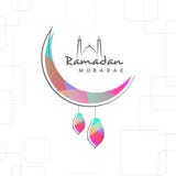 Ramadan Kareem-Feier mit arabischen Lampen und Mond Ramadan Kareem-Feier mit arabischen Lampen und Mond