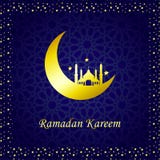 Ramadan Kareem Golden Vector. Moon and Mosque vector illustration Ramadan Kareem Golden Vector. Moon and Mosque vector illustration