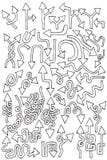 Ramassage d'élément d'attraction de main de flèches illustration stock Ramassage d'élément d'attraction de main de flèches illustration stock