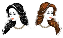 ramassage Silhouette de la t?te d'une dame mignonne La fille montre sa coiffure sur de longs et moyens cheveux Appropri? au logo, illustration de vecteur ramassage Silhouette de la t?te d'une dame mignonne La fille montre sa coiffure sur de longs et moyens cheveux Appropri? au logo, illustration de vecteur