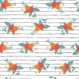 Ramos inconsútiles de la flor de la repetición en vector de las rayas ilustración del vector Ramos inconsútiles de la flor de la repetición en vector de las rayas ilustración del vector