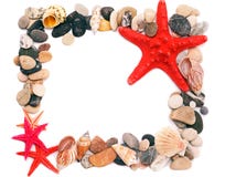 ramowi obrazka piaska seashells Zdjęcie Stock ramowi obrazka piaska seashells Zdjęcie Stock