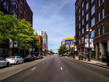 Randolph Street in Fulton Market-Nachbarschaft Chicago, USA lizenzfreie stockfotos Randolph Street in Fulton Market-Nachbarschaft Chicago, USA lizenzfreie stockfotos