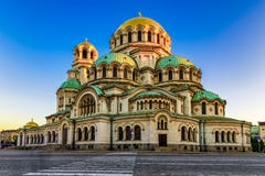 Ranku widok nasłoneczniona Aleksander Nevsky katedra, Sofia, Bułgaria obrazy royalty free Ranku widok nasłoneczniona Aleksander Nevsky katedra, Sofia, Bułgaria obrazy royalty free