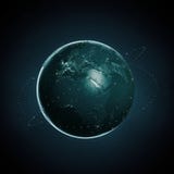 rappresentazione 3d del pianeta Terra come immagine digitale su fondo scuro Dati di valuta cripto clobal di Blockchain grandi illustrazione vettoriale rappresentazione 3d del pianeta Terra come immagine digitale su fondo scuro Dati di valuta cripto clobal di Blockchain grandi illustrazione vettoriale