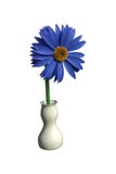 rappresentazione 3D della margherita blu isolata della gerbera in un vaso bianco illustrazione vettoriale rappresentazione 3D della margherita blu isolata della gerbera in un vaso bianco illustrazione vettoriale