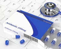 rappresentazione 3d delle pillole antibiotiche nel blister e nello stehoscope illustrazione vettoriale rappresentazione 3d delle pillole antibiotiche nel blister e nello stehoscope illustrazione vettoriale