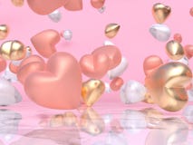 Rappresentazione rosa del cuore 3d dell'oro royalty illustrazione gratis Rappresentazione rosa del cuore 3d dell'oro royalty illustrazione gratis