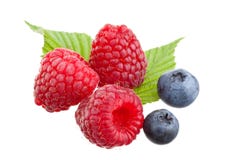 Raspberries and blueberries royalty free stock images Raspberries and blueberries royalty free stock images