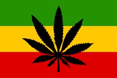 Rastafari-Flagge mit Hanfblatt vektor abbildung Rastafari-Flagge mit Hanfblatt vektor abbildung