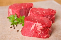 Raw Beef Tenderloin Steaks