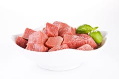 Raw Diced Beef Meat Stock Photos