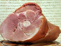 Raw Meat, Ham On Carving Board, Pork Stock Image Raw Meat, Ham On Carving Board, Pork Stock Image