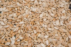 Raw Pumpkin Seeds Background For Design Stock Image