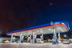  Rayong, Rayong /Thailand - 17 Juni, 2018: PTT-benzinestation Royalty-vrije Stock Fotografie