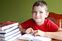Reading Book And Doing Homework Stock Photos Reading Book And Doing Homework Stock Photos