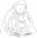 Islam woman reading line drawing royalty free illustration Islam woman reading line drawing royalty free illustration
