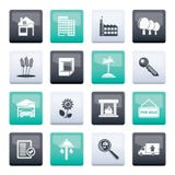 Real Estate and building icons over color background stock illustration Real Estate and building icons over color background stock illustration